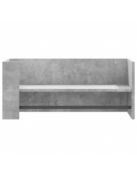 Scaffale a Muro Grigio Cemento 70,5x35x30,5cm Legno Multistrato