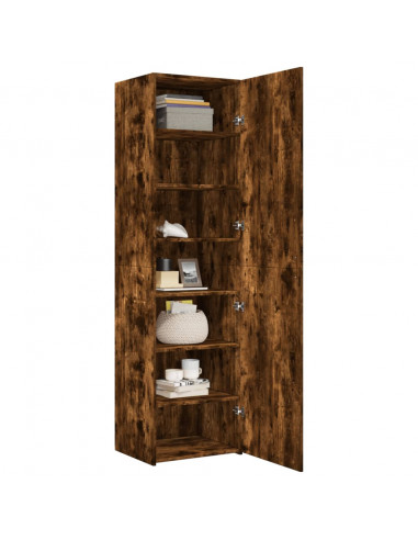 Credenza Rovere Fumo 50x42,5x185 cm in Legno Multistrato