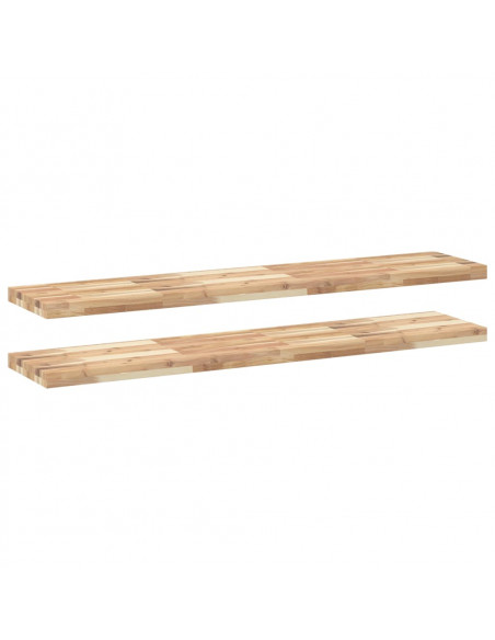 Mensole da Parete 2 pz 120x30x4 cm Legno Acacia Non Trattato