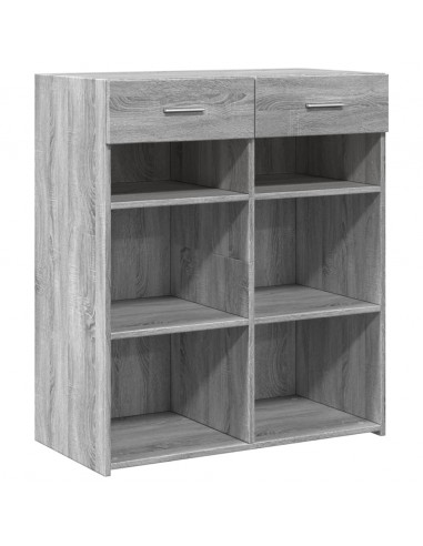 Credenza Grigio Sonoma 80x42,5x93 cm in Legno Multistrato