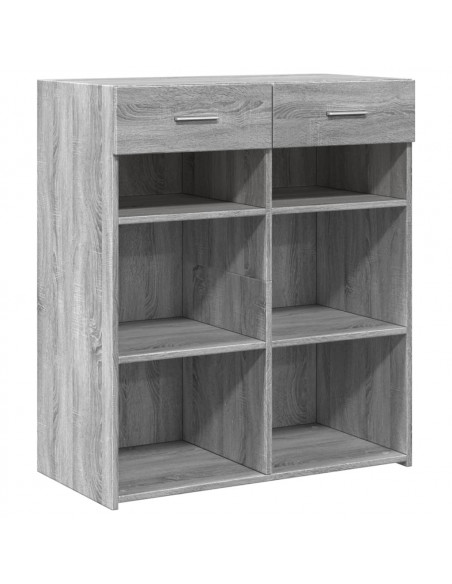Credenza Grigio Sonoma 80x42,5x93 cm in Legno Multistrato