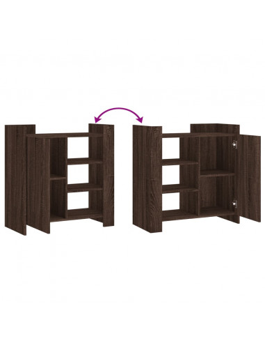 Credenza Rovere Marrone 73,5x35x75 cm in Legno Multistrato