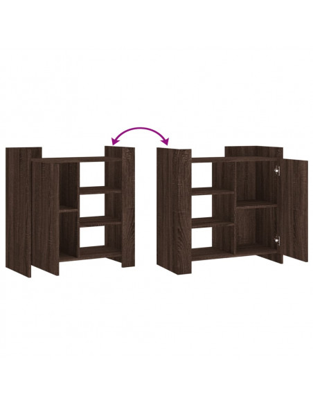 Credenza Rovere Marrone 73,5x35x75 cm in Legno Multistrato