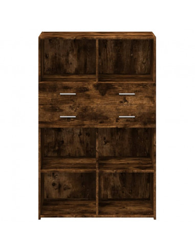 Credenza Rovere Fumo 80x42,5x124 cm in Legno Multistrato