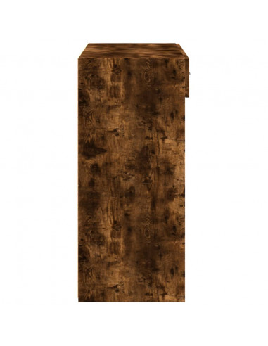 Credenza Rovere Fumo 80x42,5x124 cm in Legno Multistrato