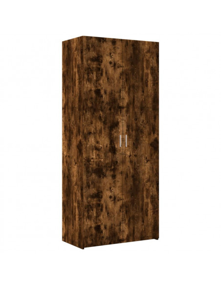Credenza Rovere Fumo 80x42,5x185 cm in Legno Multistrato