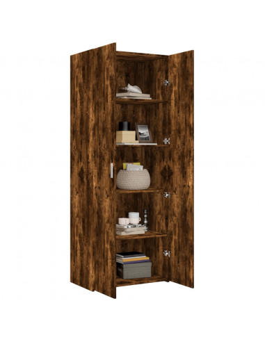 Credenza Rovere Fumo 70x42,5x185 cm in Legno Multistrato