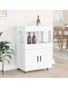 Carrello Bar Bianco 60x39,5x89 cm in Legno Multistrato 2