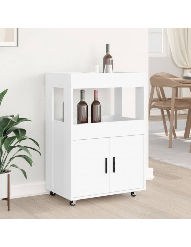Carrello Bar Bianco 60x39,5x89 cm in Legno Multistrato