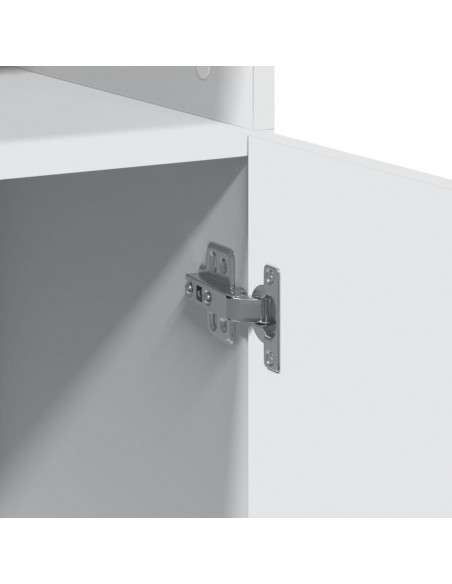 Credenza Bianca 80x42,5x249 cm in Legno Multistrato