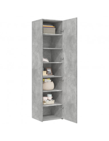 Credenza Grigio Cemento 45x42,5x185 cm in Legno Multistrato