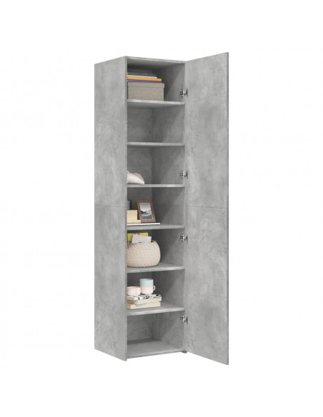 Credenza Grigio Cemento 45x42,5x185 cm in Legno Multistrato