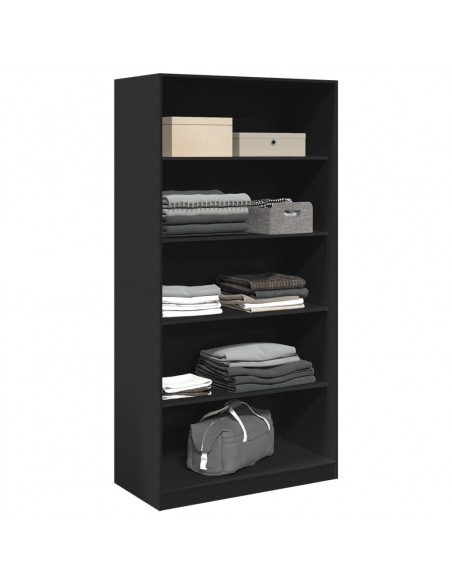 Armadio Nero 100x50x200 cm in Legno Multistrato