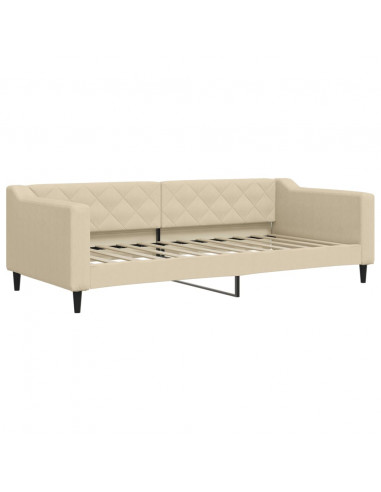 Letto da Giorno Crema 90x200 cm in Tessuto