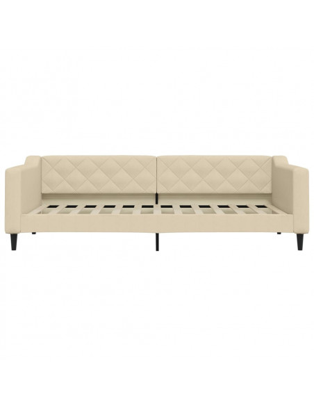 Letto da Giorno Crema 90x200 cm in Tessuto