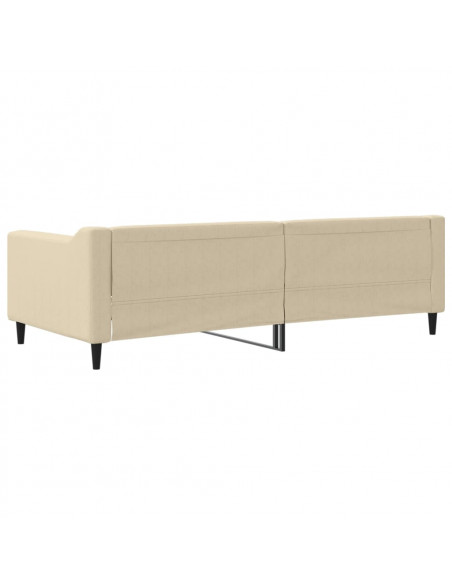 Letto da Giorno Crema 90x200 cm in Tessuto