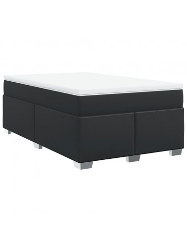 Giroletto a Molle con Materasso Nero 120x200 cm in Similpelle