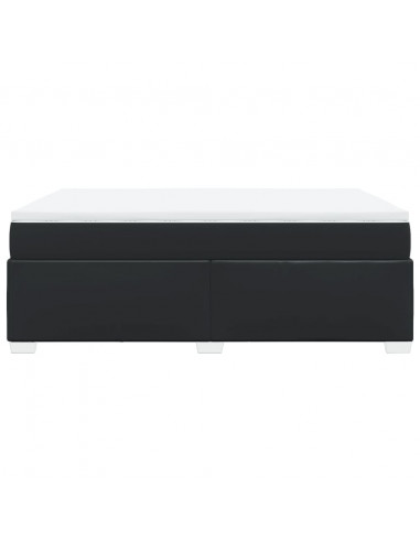 Giroletto a Molle con Materasso Nero 140x200 cm in Similpelle