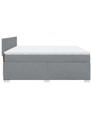 Giroletto a Molle con Materasso Grigio Chiaro 200x200cm Tessuto