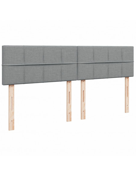 Giroletto a Molle con Materasso Grigio Chiaro 200x200cm Tessuto