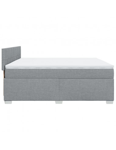 Giroletto a Molle con Materasso Grigio Chiaro 200x200cm Tessuto