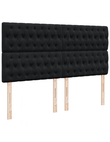 Giroletto a Molle con Materasso Nero 200x200 cm in Tessuto