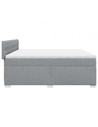 Giroletto a Molle con Materasso Grigio Chiaro 200x200cm Tessuto