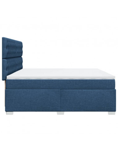 Giroletto a Molle con Materasso Blu 200x200 cm in Tessuto