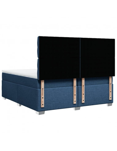 Giroletto a Molle con Materasso Blu 200x200 cm in Tessuto