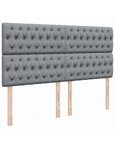 Giroletto a Molle con Materasso Grigio Chiaro 200x200cm Tessuto