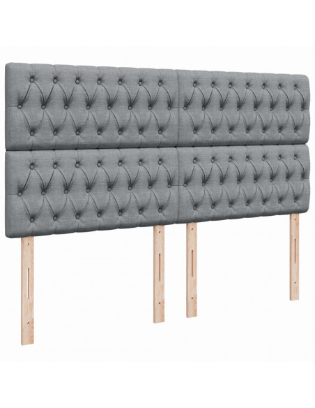 Giroletto a Molle con Materasso Grigio Chiaro 200x200cm Tessuto