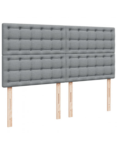 Giroletto a Molle con Materasso Grigio Chiaro 200x200cm Tessuto