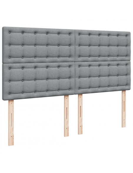 Giroletto a Molle con Materasso Grigio Chiaro 200x200cm Tessuto