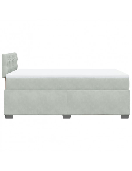 Giroletto a Molle con Materasso Grigio Chiaro 120x200cm Velluto
