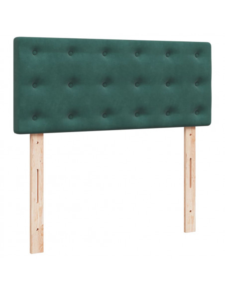 Giroletto a Molle con Materasso Verde Scuro 120x200 cm Velluto