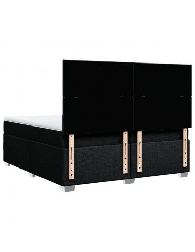 Giroletto a Molle con Materasso Nero 200x200 cm in Tessuto