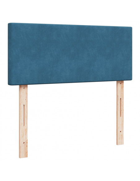 Giroletto a Molle con Materasso Blu Scuro 120x190 cm in Velluto