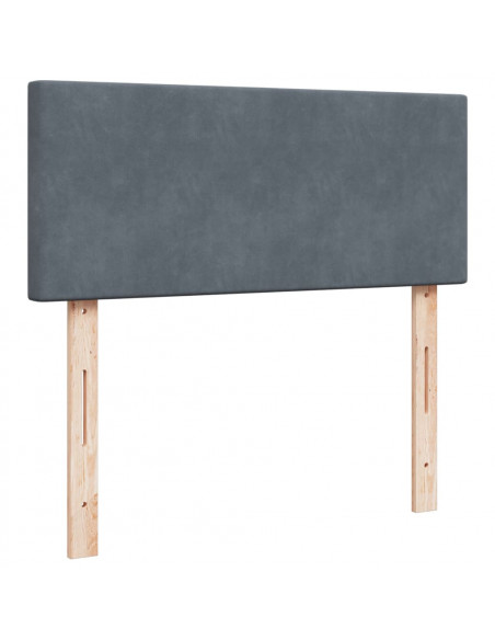 Giroletto a Molle con Materasso Grigio Scuro 120x200 cm Velluto
