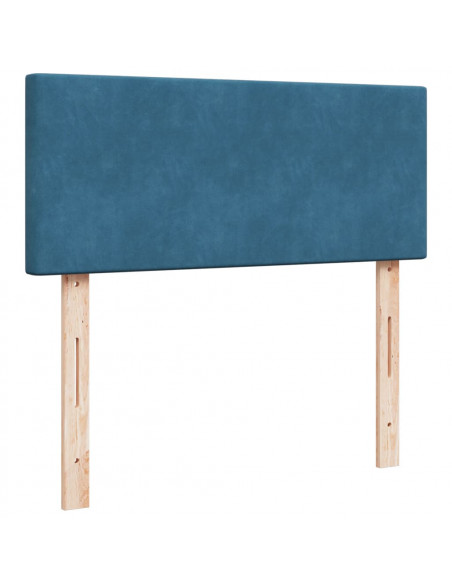 Giroletto a Molle con Materasso Blu Scuro 120x200 cm in Velluto