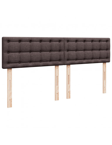 Giroletto a Molle con Materasso Marrone Scuro 200x200cm Tessuto