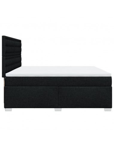 Giroletto a Molle con Materasso Nero 200x200 cm in Tessuto