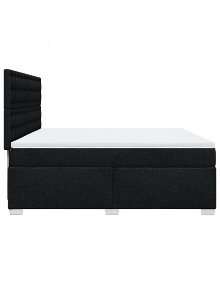Giroletto a Molle con Materasso Nero 200x200 cm in Tessuto