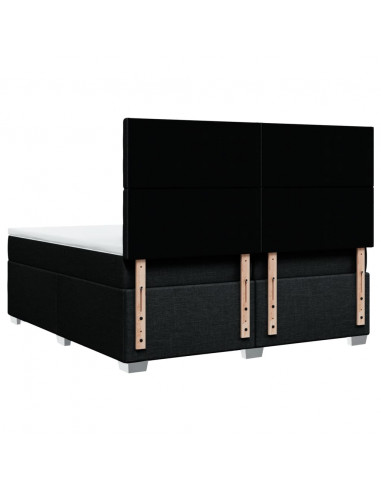 Giroletto a Molle con Materasso Nero 200x200 cm in Tessuto