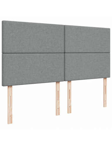 Giroletto a Molle con Materasso Grigio Chiaro 200x200cm Tessuto