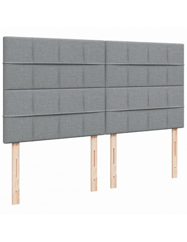 Giroletto a Molle con Materasso Grigio Chiaro 200x200cm Tessuto