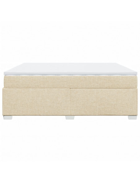 Giroletto a Molle con Materasso Crema 200x200 cm in Tessuto