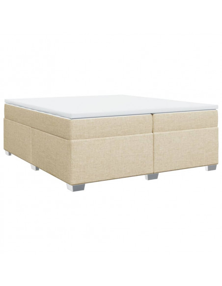 Giroletto a Molle con Materasso Crema 200x200 cm in Tessuto