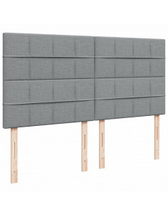 Giroletto a Molle con Materasso Grigio Chiaro 200x200cm Tessuto 2