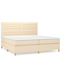 Giroletto a Molle con Materasso Crema 200x200 cm in Tessuto 2