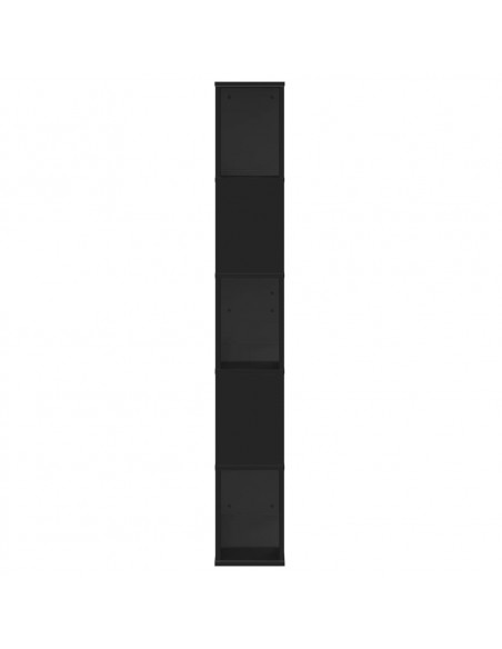 Libreria 5 Ripiani Nera 80,5x23,5x162,5cm in Legno Multistrato